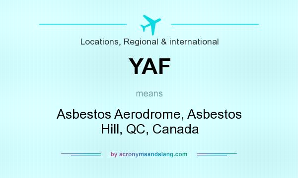 What does YAF mean? It stands for Asbestos Aerodrome, Asbestos Hill, QC, Canada