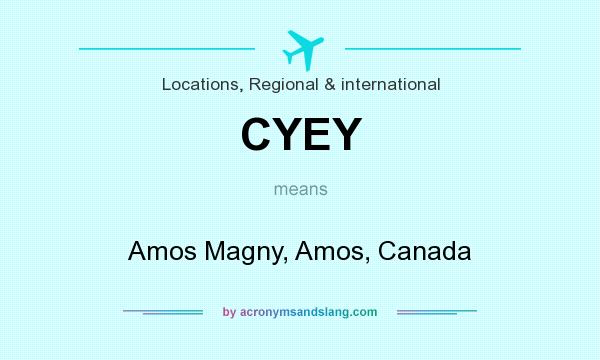 What does CYEY mean? It stands for Amos Magny, Amos, Canada