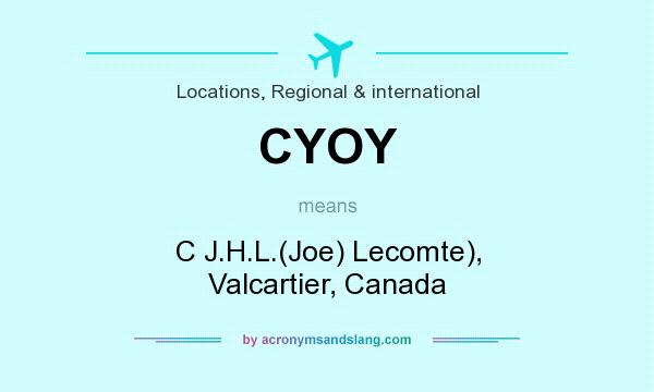 What does CYOY mean? It stands for C J.H.L.(Joe) Lecomte), Valcartier, Canada