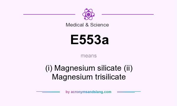 What does E553a mean? It stands for (i) Magnesium silicate (ii) Magnesium trisilicate