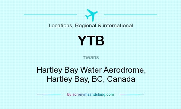 What does YTB mean? It stands for Hartley Bay Water Aerodrome, Hartley Bay, BC, Canada