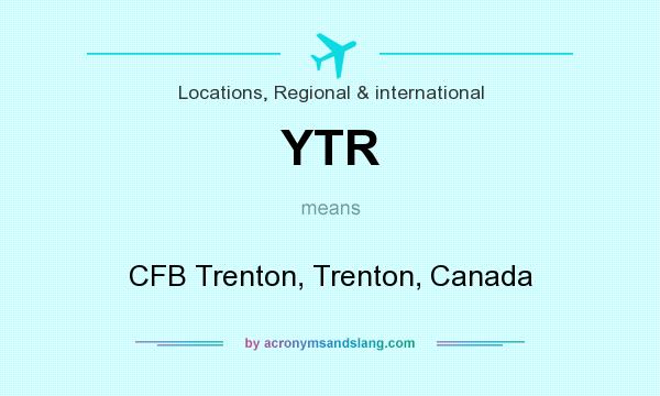What does YTR mean? It stands for CFB Trenton, Trenton, Canada