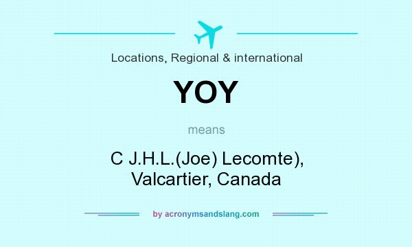 What does YOY mean? It stands for C J.H.L.(Joe) Lecomte), Valcartier, Canada