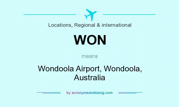 What does WON mean? It stands for Wondoola Airport, Wondoola, Australia