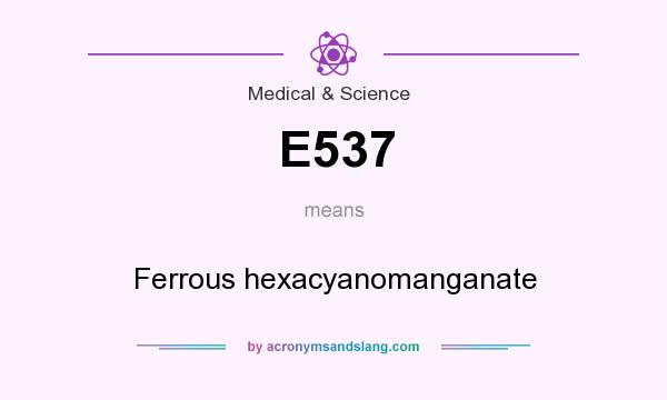 What does E537 mean? It stands for Ferrous hexacyanomanganate