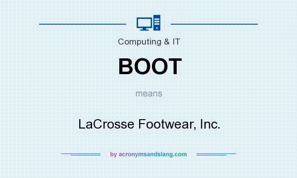 What does BOOT mean? It stands for LaCrosse Footwear, Inc.