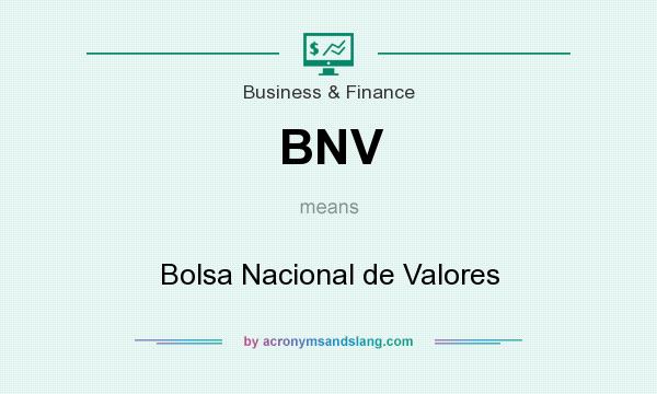 What does BNV mean? It stands for Bolsa Nacional de Valores