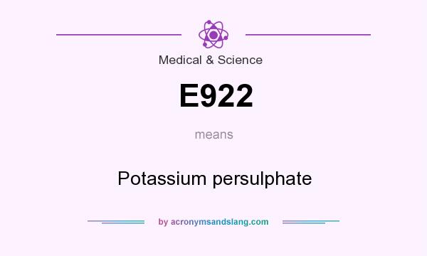 What does E922 mean? It stands for Potassium persulphate