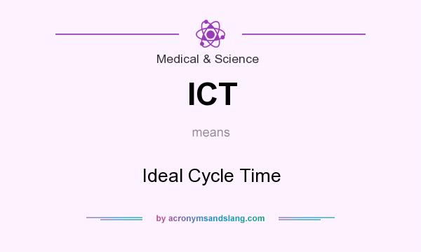 What does ICT mean? It stands for Ideal Cycle Time