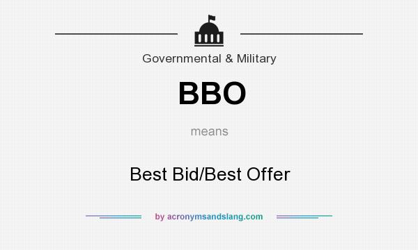 What does BBO mean? It stands for Best Bid/Best Offer