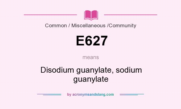 What does E627 mean? It stands for Disodium guanylate, sodium guanylate