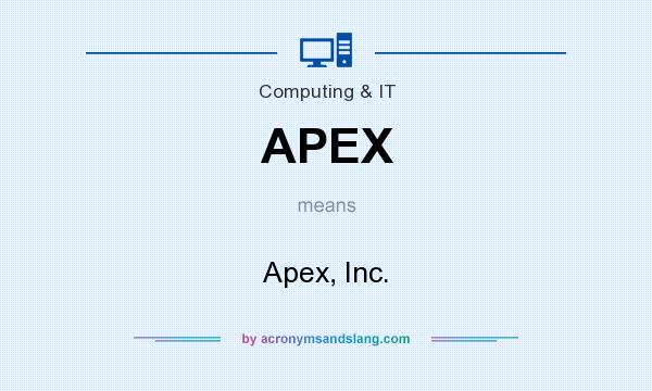 What does APEX mean? It stands for Apex, Inc.