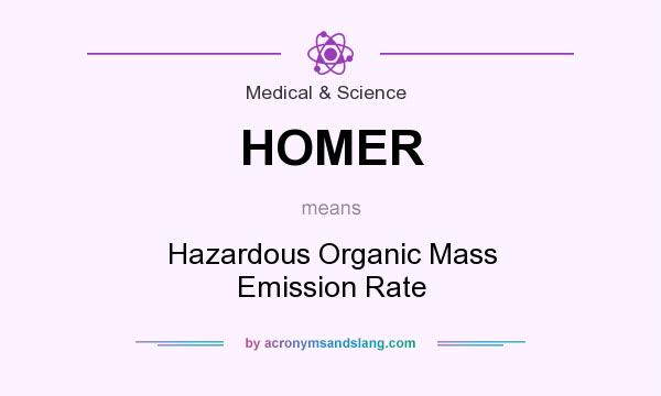 What does HOMER mean? It stands for Hazardous Organic Mass Emission Rate