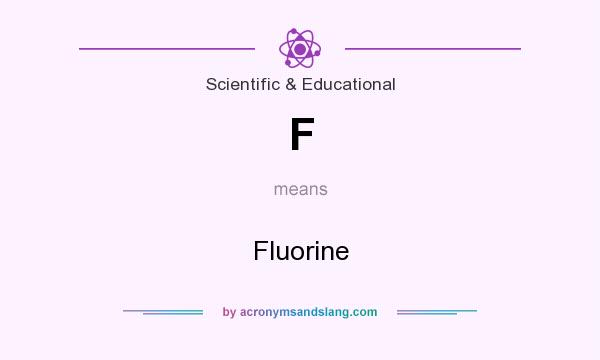 What does F mean? It stands for Fluorine
