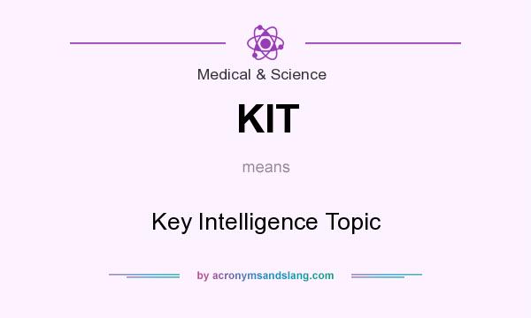 What does KIT mean? It stands for Key Intelligence Topic