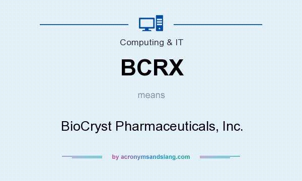 What does BCRX mean? It stands for BioCryst Pharmaceuticals, Inc.