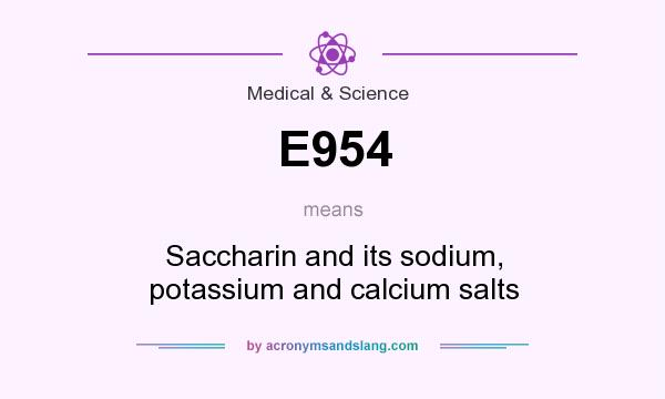 What does E954 mean? It stands for Saccharin and its sodium, potassium and calcium salts