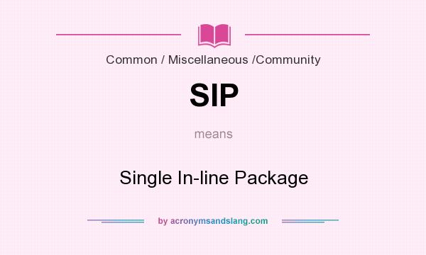 What does SIP mean? It stands for Single In-line Package