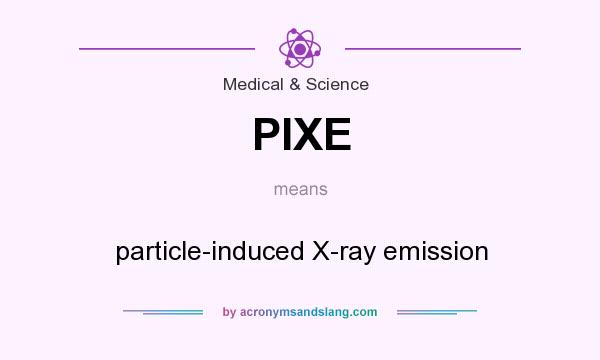 What does PIXE mean? It stands for particle-induced X-ray emission