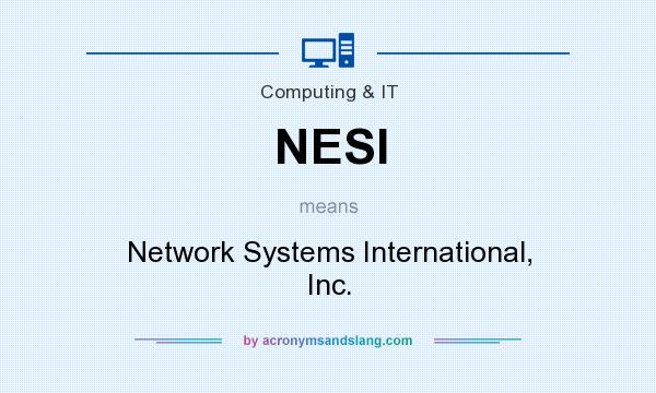 What does NESI mean? It stands for Network Systems International, Inc.