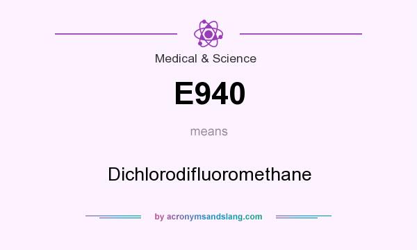 What does E940 mean? It stands for Dichlorodifluoromethane
