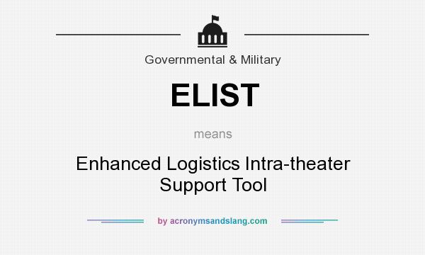 What does ELIST mean? It stands for Enhanced Logistics Intra-theater Support Tool