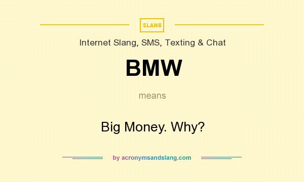 What does BMW mean? It stands for Big Money. Why?
