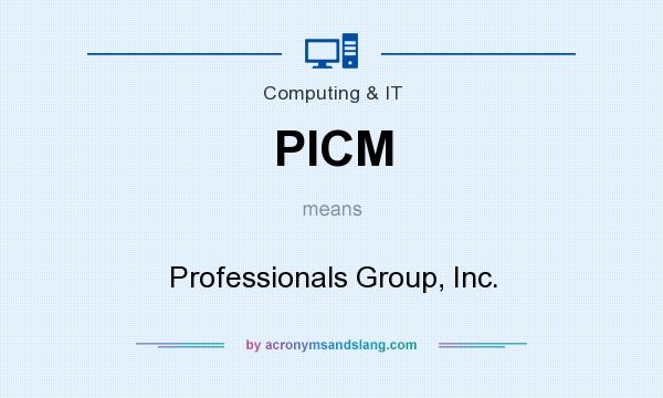 What does PICM mean? It stands for Professionals Group, Inc.