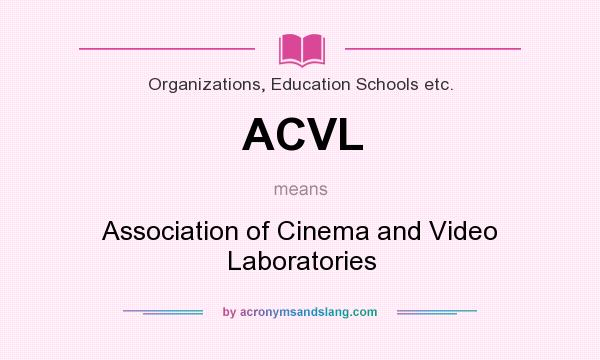 What does ACVL mean? It stands for Association of Cinema and Video Laboratories
