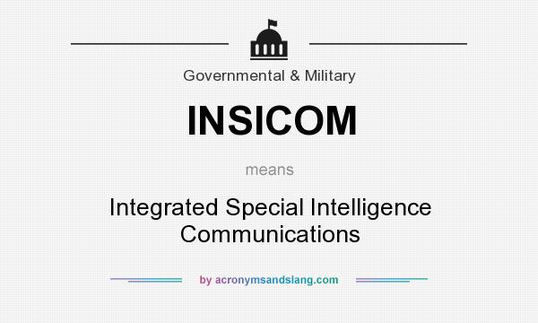 What does INSICOM mean? It stands for Integrated Special Intelligence Communications