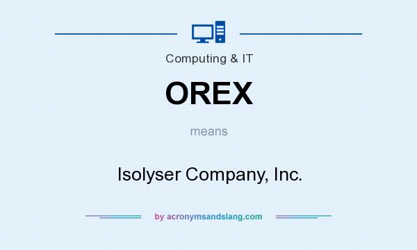 What does OREX mean? It stands for Isolyser Company, Inc.