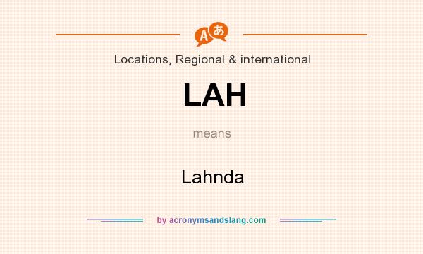 What does LAH mean? It stands for Lahnda