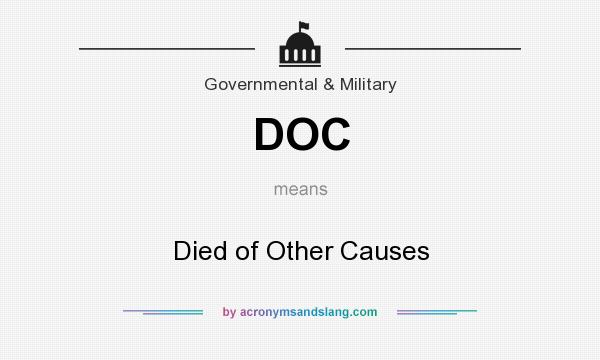 What does DOC mean? It stands for Died of Other Causes