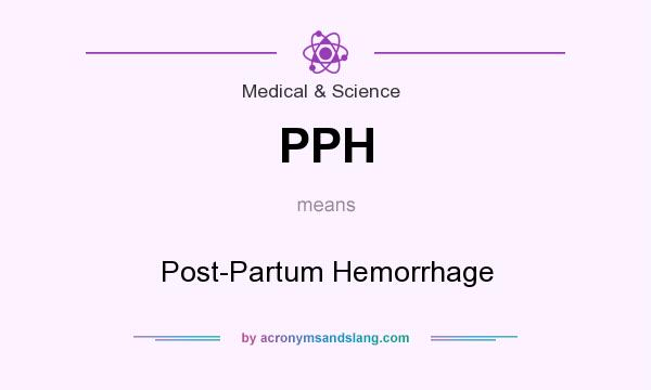What does PPH mean? It stands for Post-Partum Hemorrhage