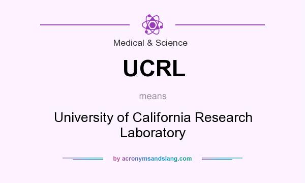 What does UCRL mean? It stands for University of California Research Laboratory