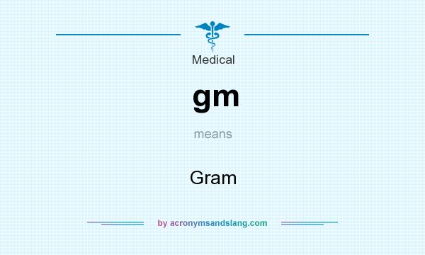What does gm mean? It stands for Gram