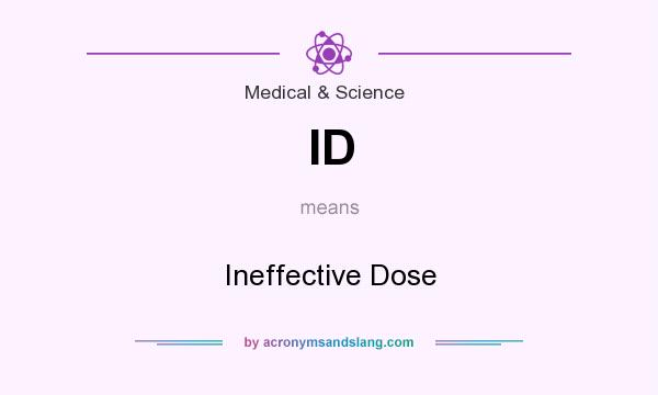 What does ID mean? It stands for Ineffective Dose