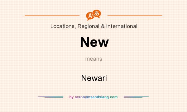 What does New mean? It stands for Newari