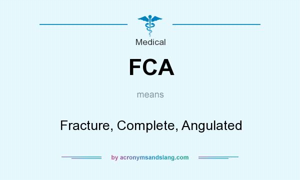 What does FCA mean? It stands for Fracture, Complete, Angulated