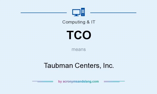 What does TCO mean? It stands for Taubman Centers, Inc.