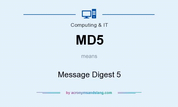 What does MD5 mean? It stands for Message Digest 5