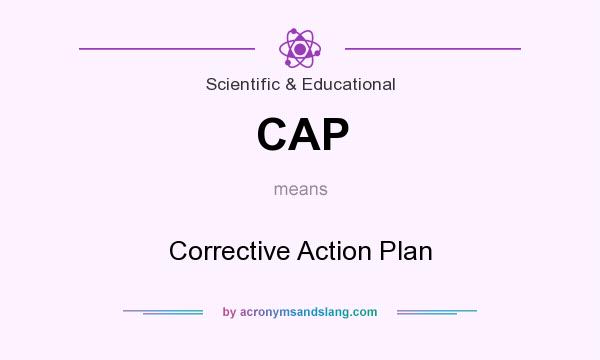 What does CAP mean? It stands for Corrective Action Plan