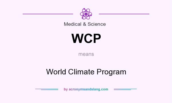 What does WCP mean? It stands for World Climate Program