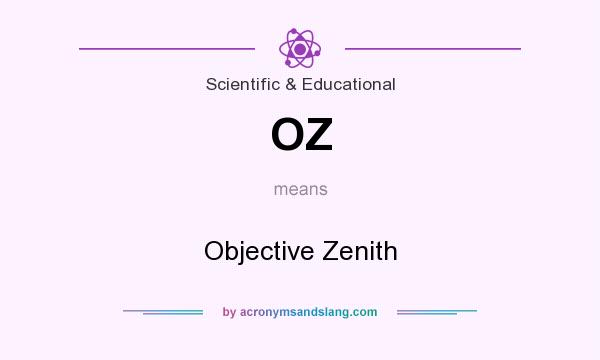 What does OZ mean? It stands for Objective Zenith