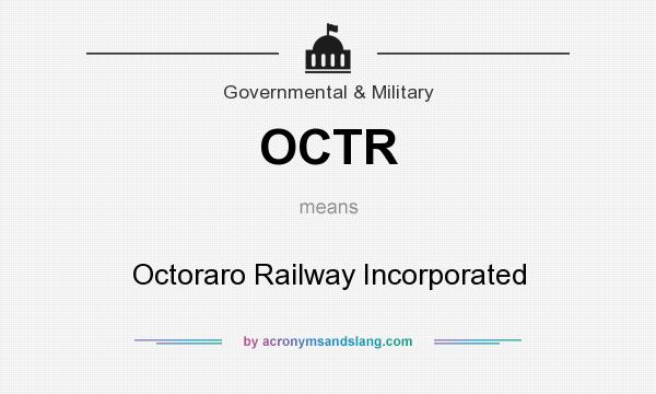 What does OCTR mean? It stands for Octoraro Railway Incorporated