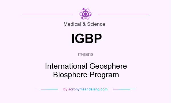 What does IGBP mean? It stands for International Geosphere Biosphere Program