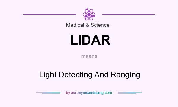 What does LIDAR mean? It stands for Light Detecting And Ranging
