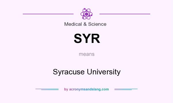 What does SYR mean? It stands for Syracuse University