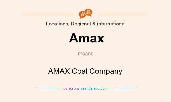 What does Amax mean? It stands for AMAX Coal Company