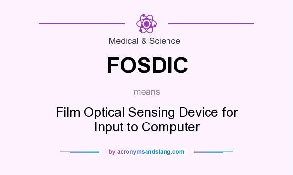 What does FOSDIC mean? It stands for Film Optical Sensing Device for Input to Computer
